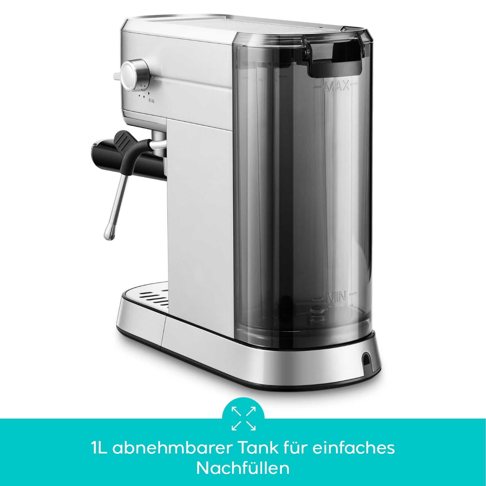 CASABREWS CM5418 Kompakte Espresso Siebträgermaschine mit Milchaufschäumer 6