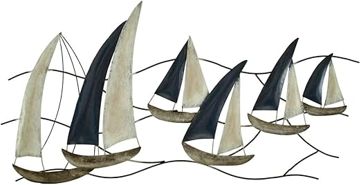 Klp Decoracion De Pared Barco De Metal Velero Barco Maritima