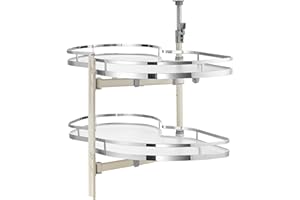 VEVOR Swing Left Corner Cabinet, Pull Out Organizer for 36 inch Width Cabinet, 2 Tier Height Adjustable Swing Tray, Soft Clos