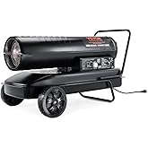 VEVOR Kerosene Forced Air Heater 215000 BTU Portable Diesel Space Heater | Heavy-Duty Heater for Indoor Outdoor Workshop Industry, 13.2 Gallon Tank, Energy-Efficient, with Thermostat Wheels &amp; Handle