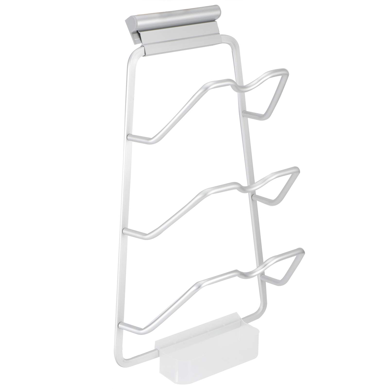 Fdit 3 Tier Aluminum Pot Lid Rack Wall Mounted Pan Lid Storage Rack Pot Cover Organizer Holder Modern Houseware (2#)