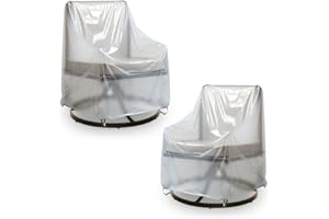 IndigoTempest9 Outdoor Swivel Lounge Chair Cover 2 Pack, Waterproof Heavy Duty Outdoor Chair Covers, Patio Rocking Chair Covers for Outdoor Furniture, (33''W x 35''D x 38.5''H), Frosted PVC-Like