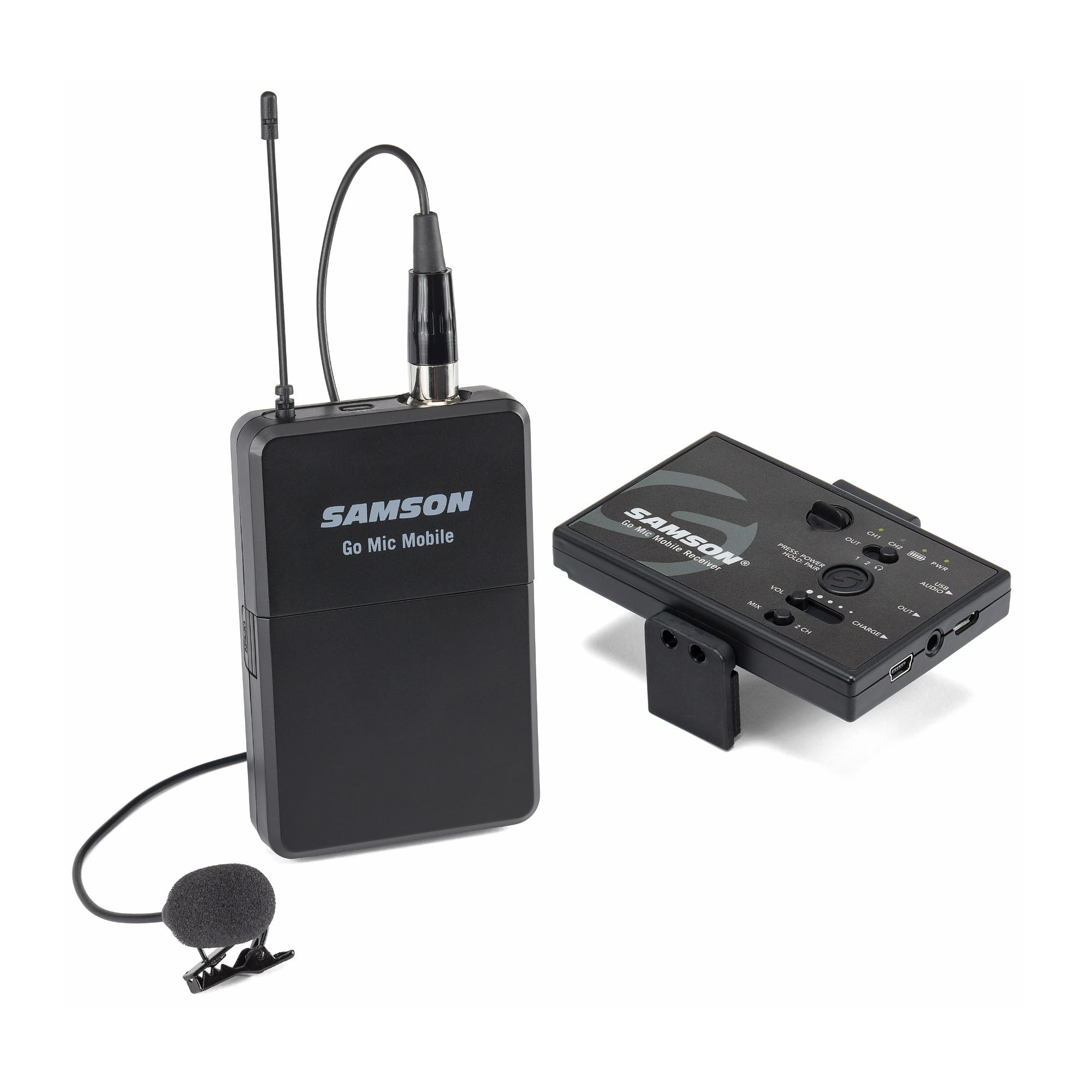 Samson Go Mic Mobile - Lavalier Wireless System for Smartphones (Transmitter & Receiver) - Black, SWGMMSLAV
