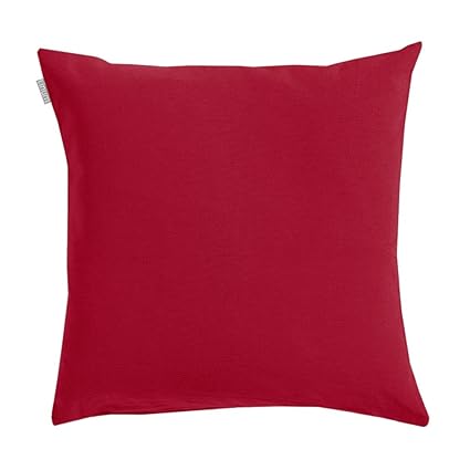 Linum Kissenhülle ANNABELL D86 bordeaux 50cm x 50cm uni 100% glatte Baumwolle mit Reißverschluss