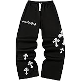 SOLY HUX Boy's Graphic Sweatpants Y2k Gothic Elastic Waist Straight Leg Baggy Pants Streetwear