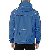 baleaf Men's Rain Jacket Waterproof Hood Lightweight Reflective Packable | Lightweight; 6 Pockets; Reflective Stripes; TPU Membrane; Hood; Perfect for Cycling, Running, Hiking, Golf