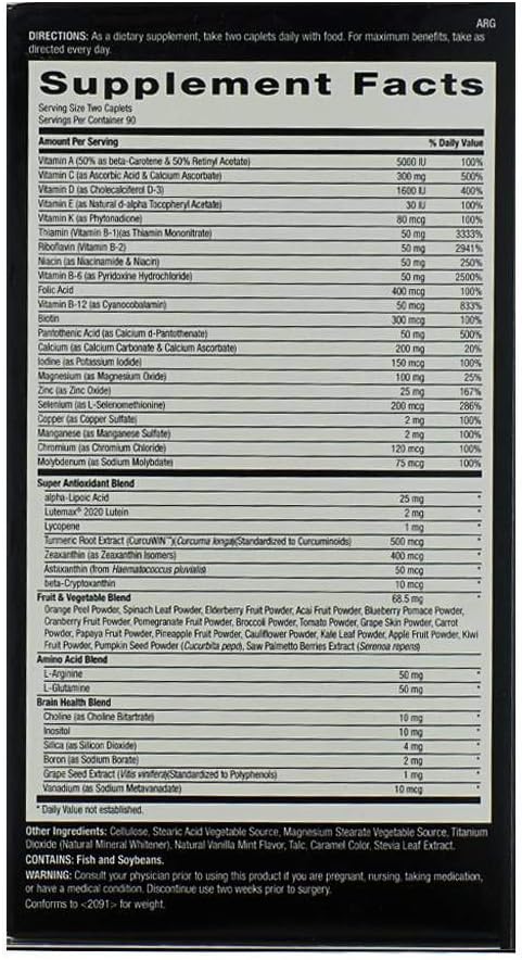 GNC Mega Men Multivitamin for Men, 180 Count, Antioxidants, Heart Health, and Immune Support: Health & Personal Care