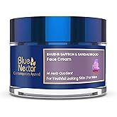 Blue Nectar Moisturizer Face Cream, Ayurvedic Anti Aging Wrinkle Cream for Aging Skin |Ancient blend of Saffron & Turmeric for Skin Firming | With Plant Based Collagen Booster(Men, 14 Herbs,1.7 Oz)