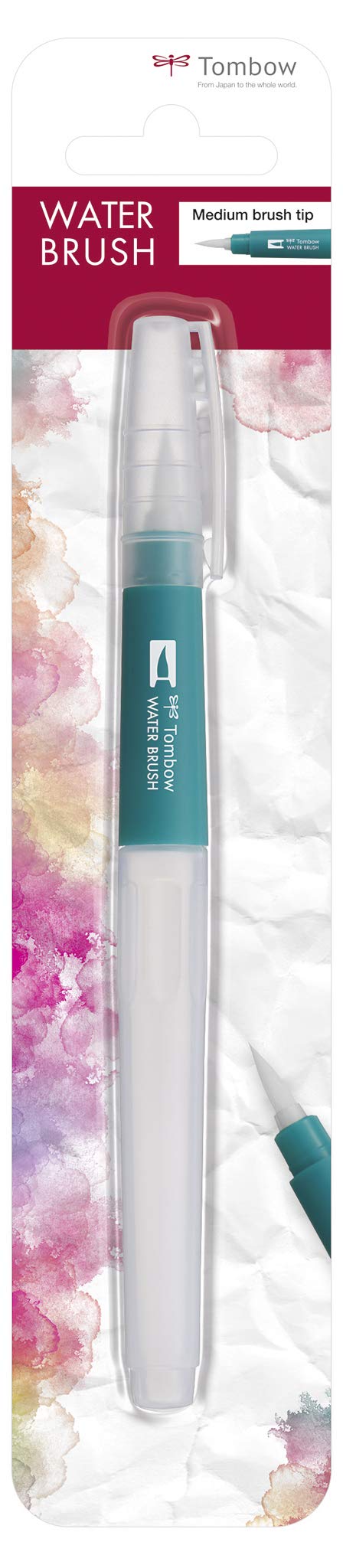 Tombow Water Brush Flat tip, refillable Watercolour Brush for Watercolour Techniques, Adjustable Water Flow, Easy to Clean [WB-FL-1P]