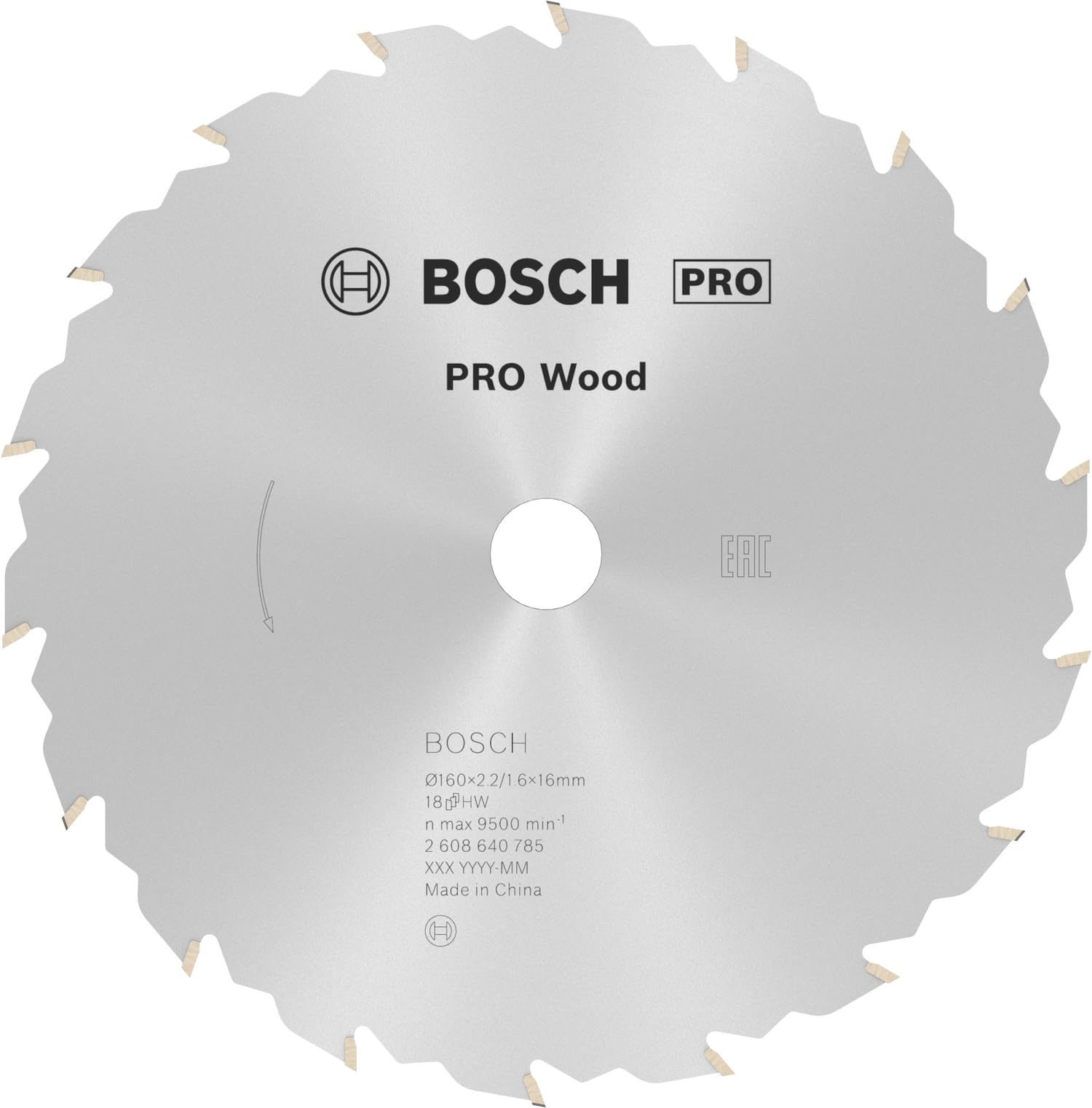 Bosch 1x PRO Wood Circular Saw Blade for Corded Hand-Held Circular Saws (for Softwood, Hardwood, Ø mm, Professional Accessory Hand-Held Circular Saw)