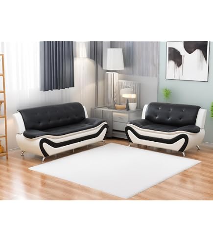Amazon.com: Beverly Fine Funiture Sectional Sofa Set, Black and