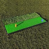 FORB Launch Pad Golf Practice Mat (2-in-1 Fairway/Rough) (24in x 12in) - Mini Golf Mat Combining Realistic Fairway & Semi-Rough Lies [Net World Sports] (2 in 1)