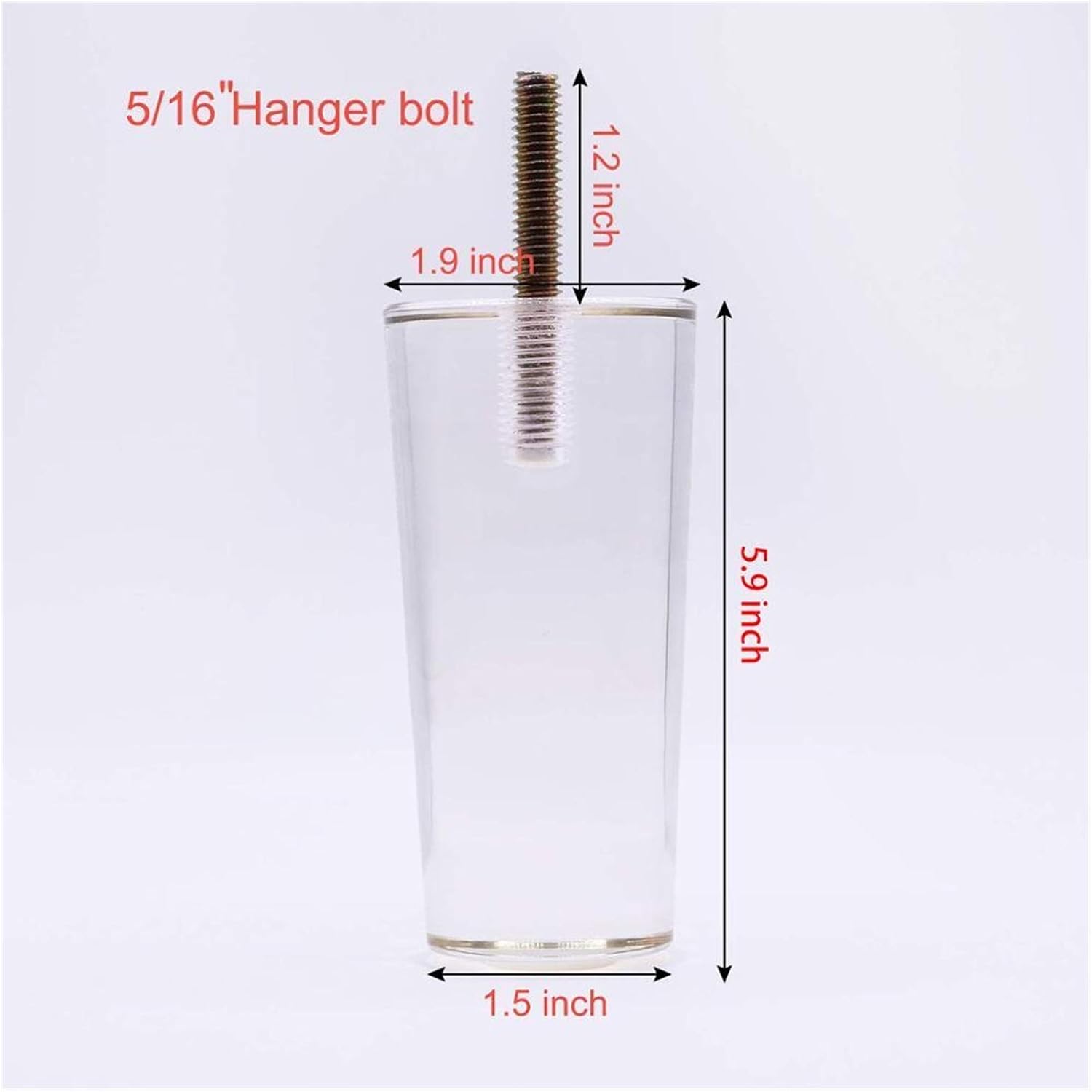 LJZX Patas de Muebles 4 unids/Set Muebles de acrílico Pies de Altura 4