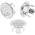 Qjaiune 3 Pack Bathroom Sink Overflow Trim Ring, Electroplating Chrome Overflow Drain Cover Round Basin Cover, Vanity Sink Overflow Cap Small Sink Insert, Plastic Mesh Hole Trim Ring for Kitchen