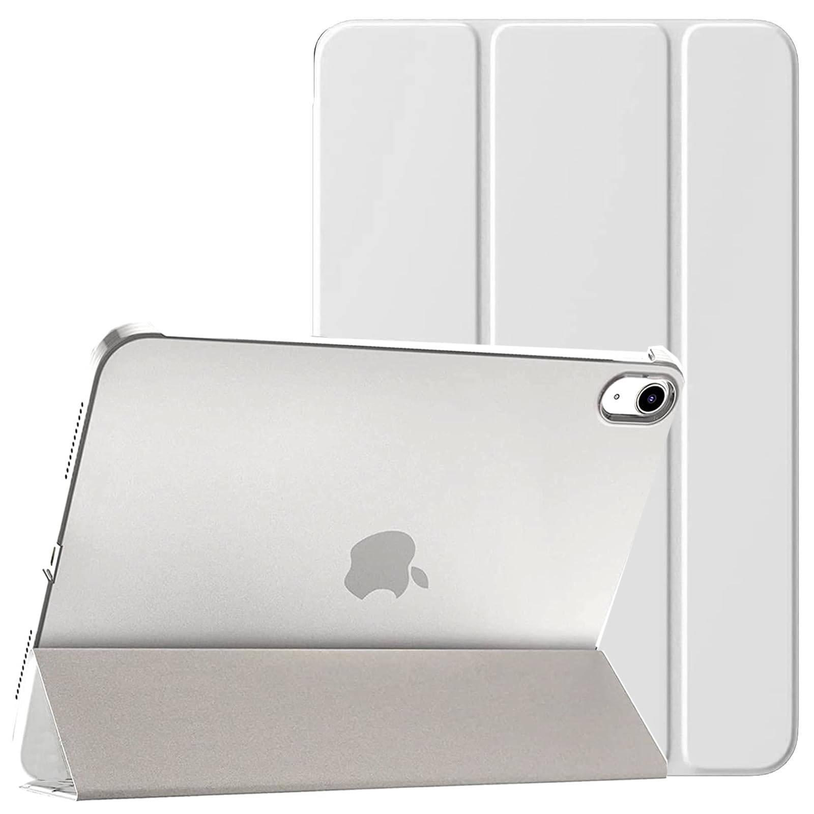 PROTech Case for iPad 10th Generation Case 2022, Slim Stand Cover for iPad 10th Gen 10.9 inch, Support Touch ID, Auto Wake/Sleep Smart Shell with Translucent Back (White)