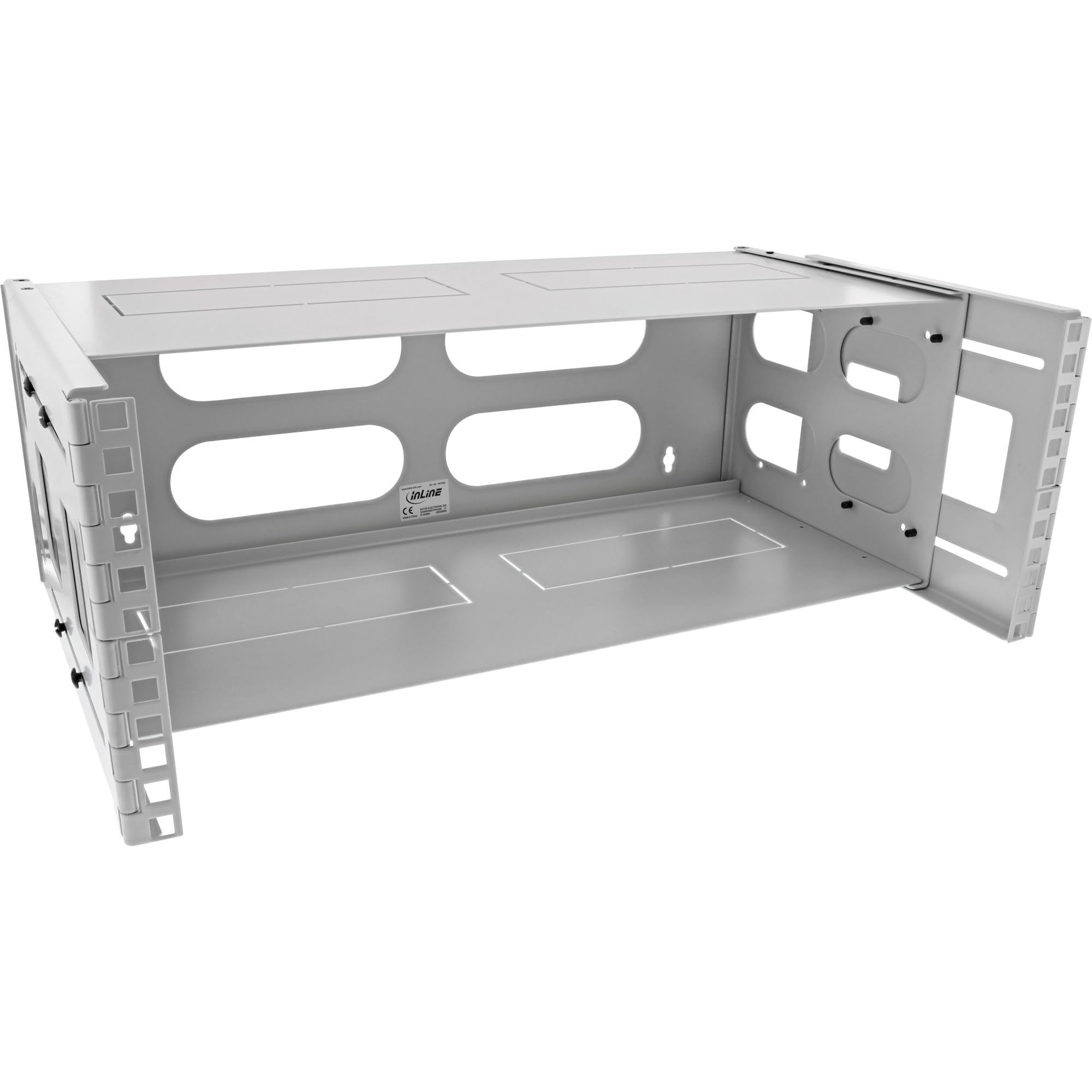 InLine 19" Wall Mounted Rack 4U 24-40cm Depth with Cover Grey
