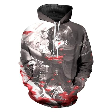 XJXDWY 3D Sport Hoodie Lässige Pullover Unisex Bewegung Phantasie Kostüm Digitaldruck Attack on Titans