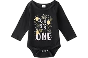 KEKEMI Infant Baby Boy Girl First New Year Romper Happy New Year 2026 Shirt Onesie Newborn Holiday Bubble Jumpsuit Outfit