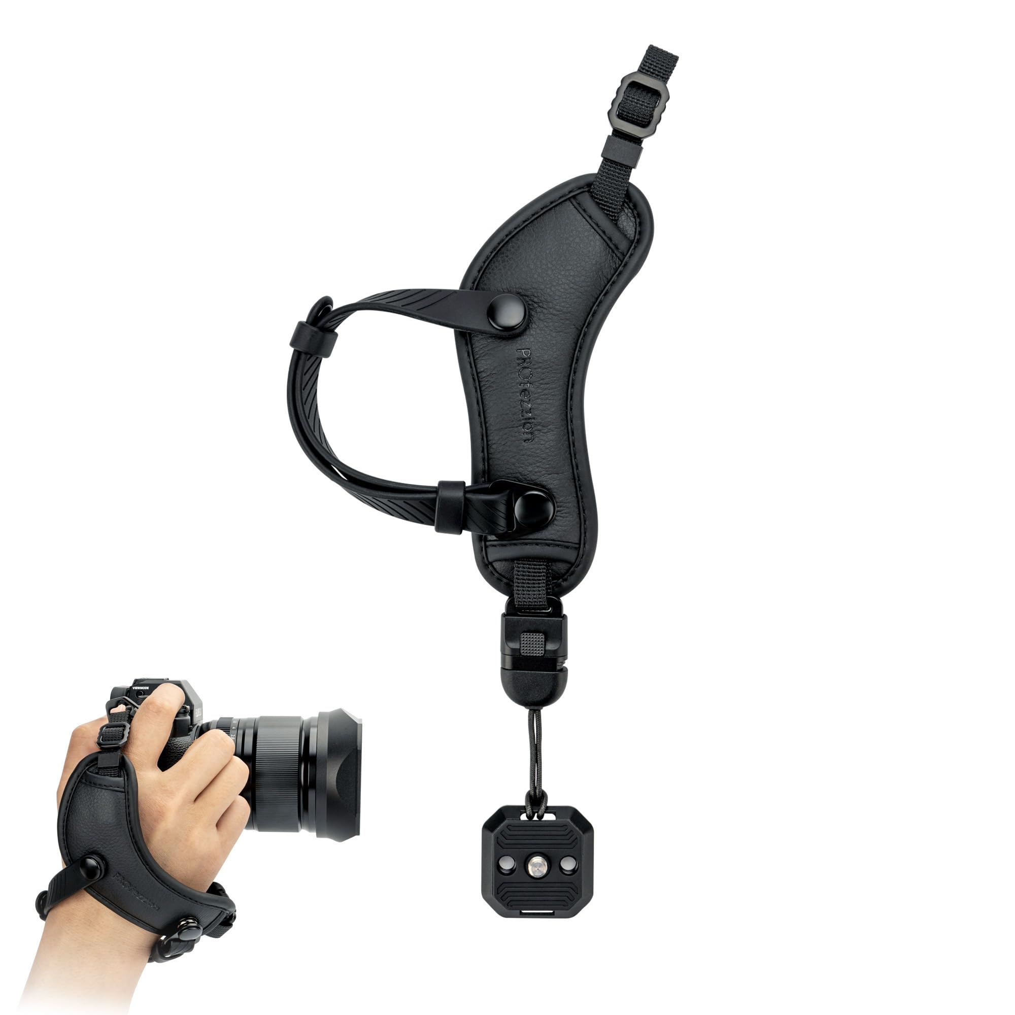PROfezzion Deluxe Microfiber Camera Hand Strap, Secure Padded Camera Holder Wrist Strap for Canon Nikon Sony Fujifilm Olympus DSLR and Mirrorless, Must Have Photography Accessories for Photographers