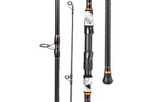 Sougayilang Surf Fishing Rod Portable Travel MH/H Surf Spinning Rod 4 Piece Carbon Fiber Saltwater Fishing Rod 10'/11'/12'/15'