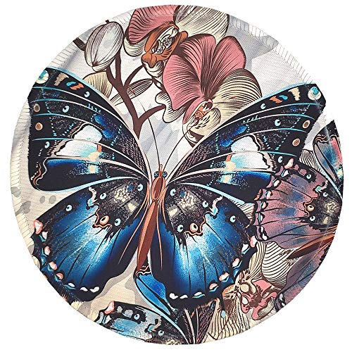 BOSOBO Mouse Pad, Round Butterfly Mouse Mat, Cute Mousepad with Designs, Small Non-Slip Rubber Mouse Pad with Stitched Edges, Customized Mouse Pad for Women Girls Office Computer Laptop Travel Working - Thumbnail 7