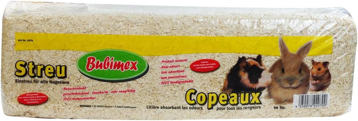 Bubimex, Wood Chips, Rodent Litter, Rabbit, Hamster, Guinea Pig, Mice, Guinea Pig, 100% Natural, Biodegradable, Soft