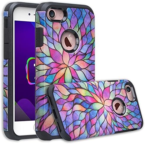 [GW USA] Dual Layer Phone Case Compatible for iPhone 6s Case,iPhone 6 Case [Shock Absorption] Women Girls Protective Case Cover for iPhone 6 6s (Rainbow Flower)