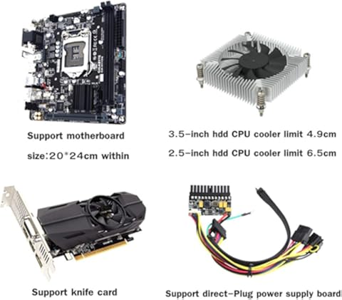 Caja De La Computadora, La Torre PC Gamer Mini ITX Caja HTPC Gabinete De Seguridad, Juego De Escritorio Todo-Aluminio Delgado Chasis Compatible con GPU Tarjeta del Cuchillo,A