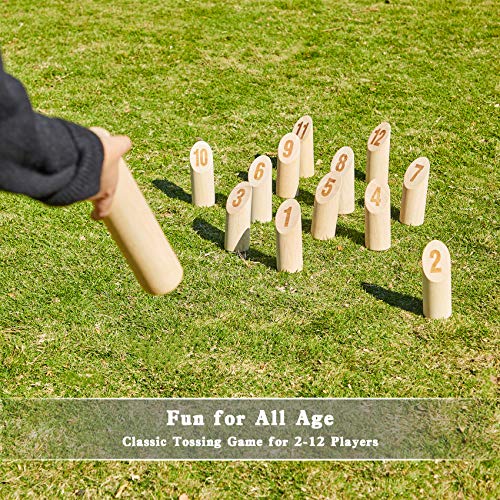 OLSA Wooden Throwing Game Set, Numbered Block Tossing Game with