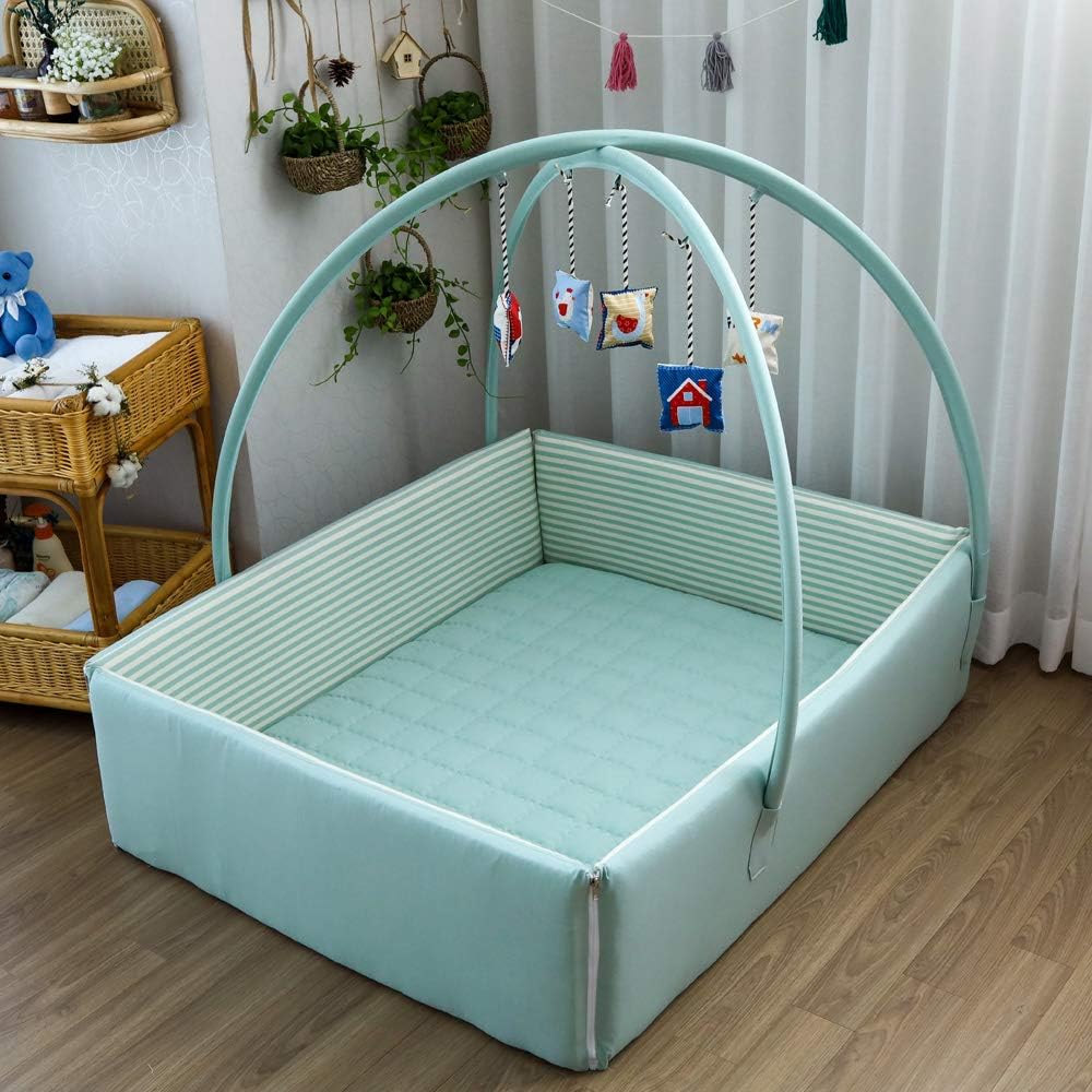 Joyful Baby Bumper Bed Crib (Mint)