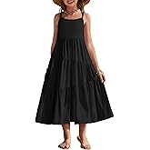 Arshiner Girls Summer Dress Casual Loose Sleeveless Sundress Flowy Beach Maxi Dresses with Pockets