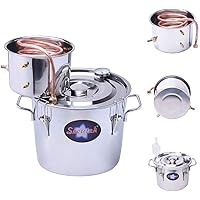 Seeutek Moonshine Still 2 Gal 8L Water Alcohol Distiller Spirits Kit Copper Tube Home Brew Wine Making Kit Oil Boiler…