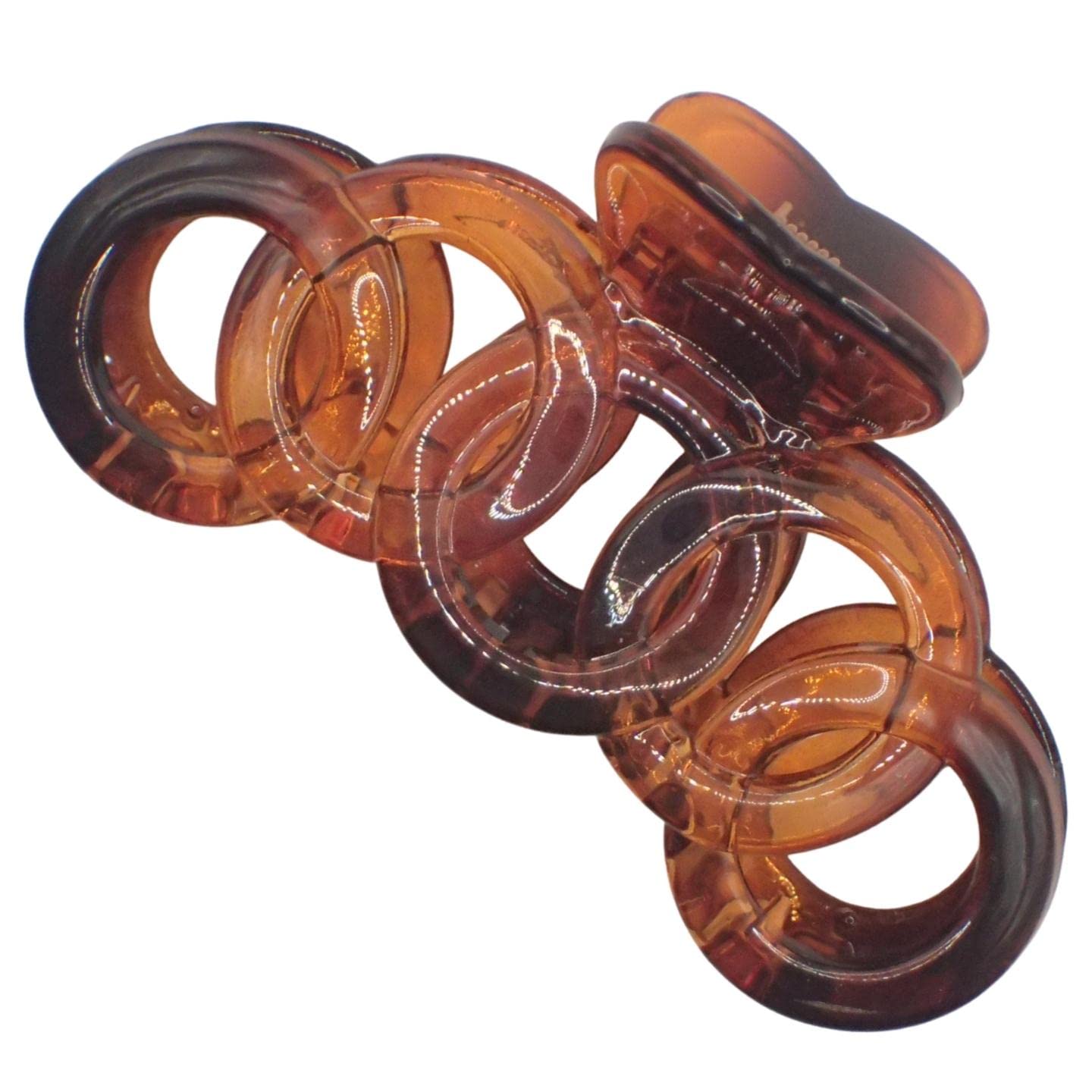 Topkids Accessories 9cm Black or Brown Tort Hair Claw Clip, Detailed Hair Claw for Women & Girls, Thick Hair Claw, Hair Clips Women Claw Clips, Medium Clamps & Claws for Thick Hair (Tort Circles)