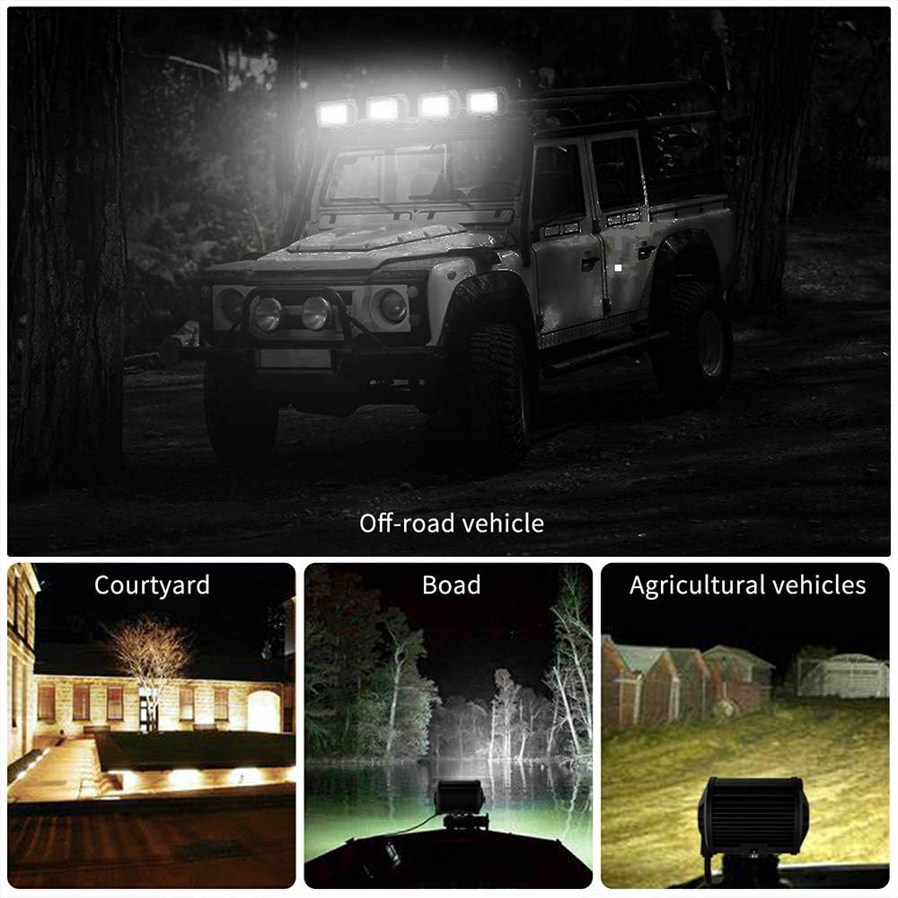 San Young 78W LED Pods Light Bar 10PCS 4 inch LED Light Pods Spot Offroad Lights Bar Combo Beam, high Brightness led Light Bars for Trucks Off-Road SUV Tractor Rv ATV UTV Boat Lighting: Automotive