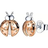 Ladybug Earrings Sterling Silver Ladybug Stud Earrings Cute Hypoallergenic Earrings Tiny Small Dainty Little Ladybird Stud Earrings Animal Jewelry Gifts for Women Daughter Birthday Gifts