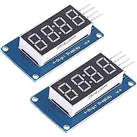 HiLetgo 2pcs 0.36" 4-Digit Tube LED Segment Display Module Red Common Anode TM1637 Drive Chip Tube Clock Display for Arduino 