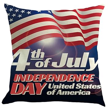 Amazon Com Throw Pillow Cover Fourth Of July Pillow Cover 18x18
