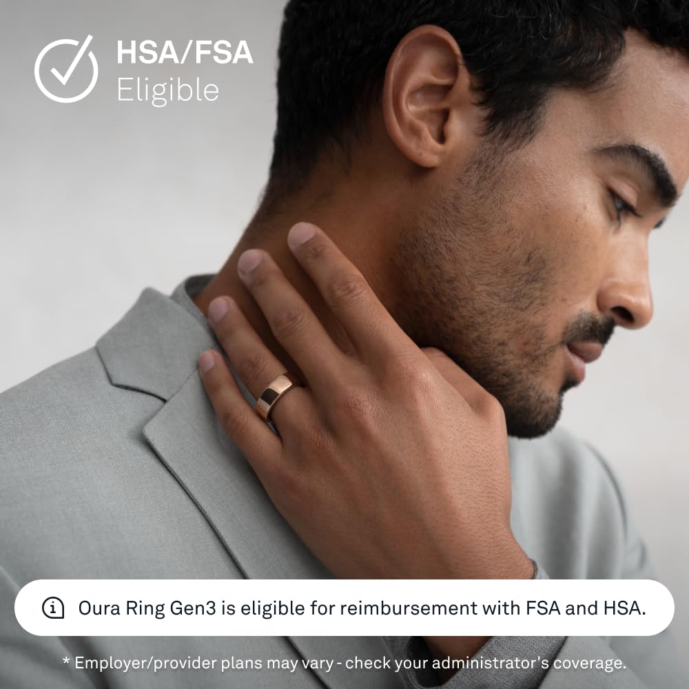 Oura Ring Gen3 Horizon - Rose Gold - Size 6 - Smart Ring - Size First with Oura Ring Gen3 Sizing Kit - Sleep Tracking Wearable - Heart Rate - Fitness Tracker - 5-7 Days Battery Life