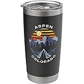 Aspen Colorado Mountains Vacation Camping Souvenir Stainless Steel Insulated Tumbler