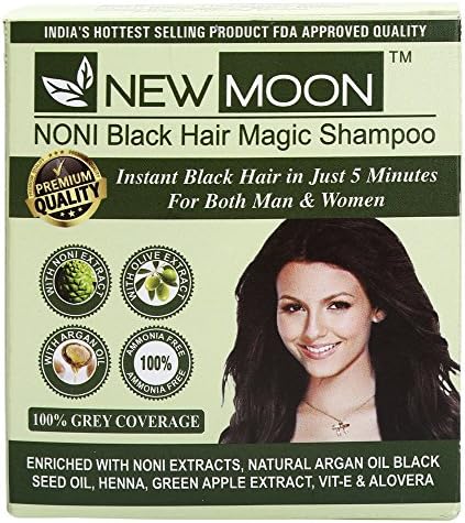 New Moon Noni Without Ammonia Herbal Shampooo Based Hair Color (20 ml Pack of 5 PIces)