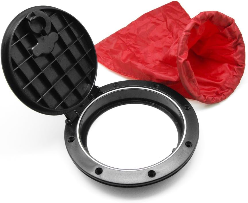 GUANLANG 8 Inch Deck Plate Kit, Deck Hatch with Cat Bag for Kayak Boat Fishing Rigging, Black