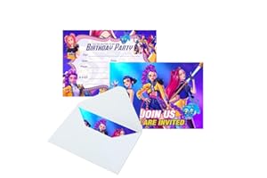 YEEFIGRO 16pcs Demon Movie Hunters Birthday lnvitation Cards Gift Cards with Envelopes for Demon Movie Hunters Theme Party Su