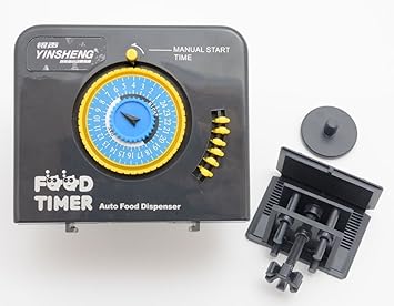 Amazon 大切な お魚の 餌やり に 水槽 用 フード タイマー 魚 自動 給餌 器 グレー 1日6回まで給餌可 Hgsc 自動給餌器 通販