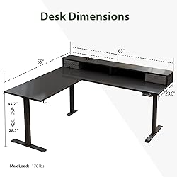 Agilestic L Shaped Electric Standing Desk with 2