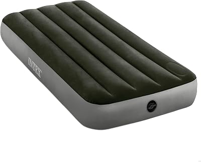 64761 - Colchão insuflável de 1 lugar com bomba de pé Fiber-Tech, Medidas 76 x 191 x 25 cm