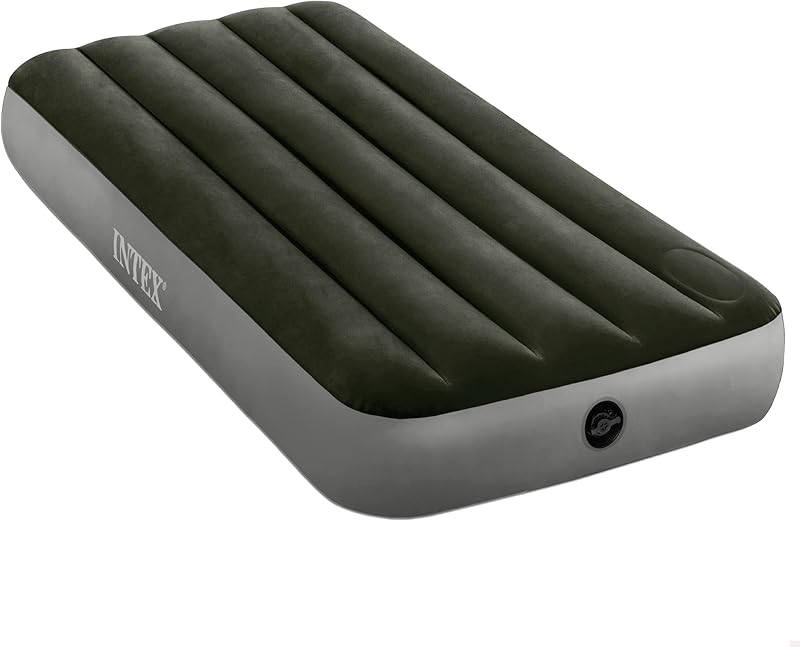 64761 - Colchón Hinchable 1 Plaza con Bomba de pie Fiber-Tech Downy, Medidas 76 x 191 x 25 cm