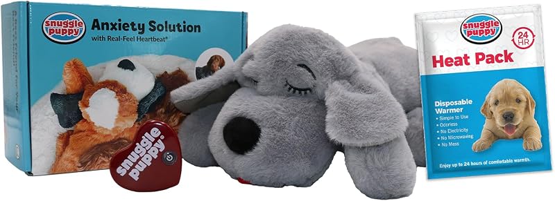 Snuggle Puppy Original Heartbeat Toy for Dogs Gray - Anxiety Calming Aid