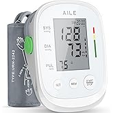 AILE Blood Pressure Monitor, Blood Pressure Machine Upper Arm Large Cuff(8.7"-16.5"), High Automatic Blood Pressure Monitors Cuff for Home Use, Manual Arm Bp Monitor, 2 * 99 Memory (White)