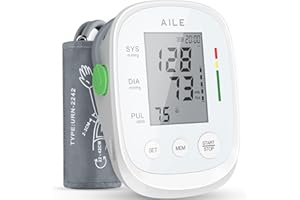 AILE Blood Pressure Monitor, Blood Pressure Machine Upper Arm Large Cuff(8.7"-16.5"), High Automatic Blood Pressure Monitors Cuff for Home Use, (BP) Manual Arm Blood Pressure Monitors, 2 * 99 Memory