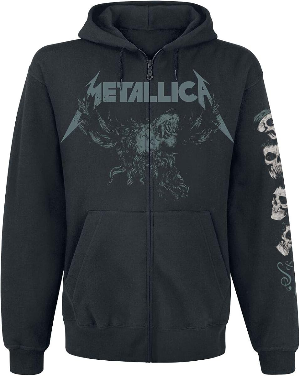 Metallica S&M2 T-Shirt Uomo – Nero, Taglia Regular – Stampa Fronte E Retro Con Teschio In Tight – Maglietta Ufficiale Band